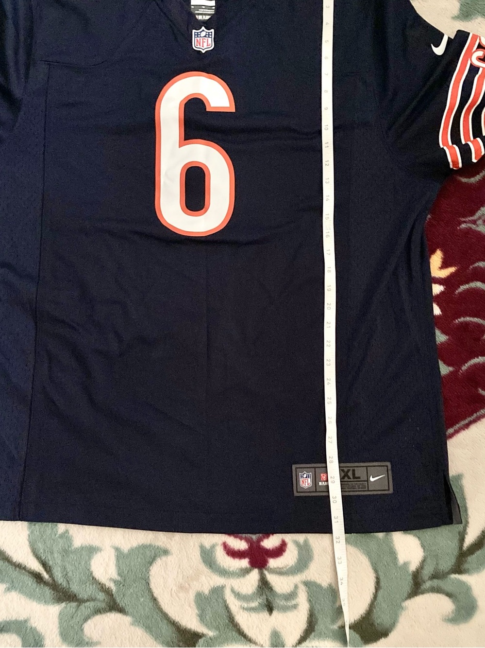 1 day sale💕 Nike Men’s XL Navy Black Football Jersey #6 White Orange Trim shirt - Picture 8 of 9